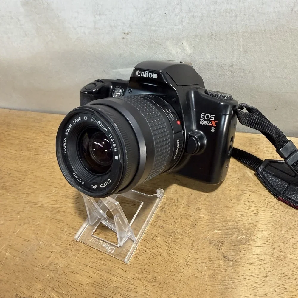 Canon EOS Rebel XS 35mm SLR Film Camera EF 35-80mm Lens Black TESTED